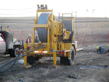 Tensioning Equipment for Two-Bundle Transmission Line in Edmonton, Alberta